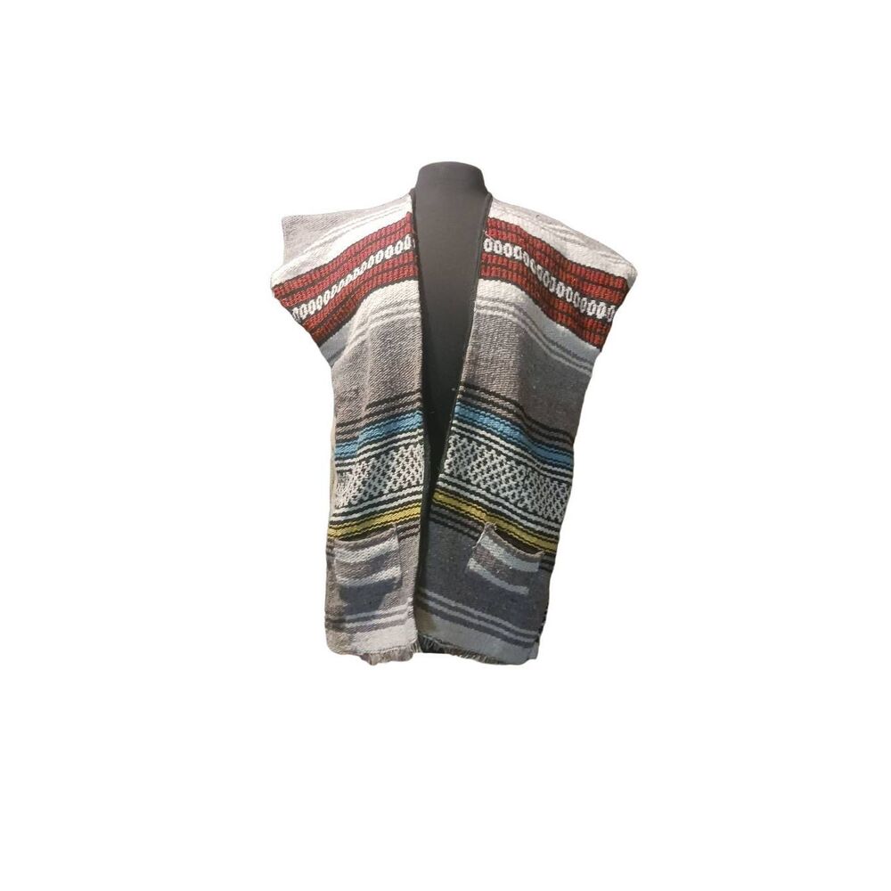 horse blanket vest heavy cotton Fringed unique Unisex western